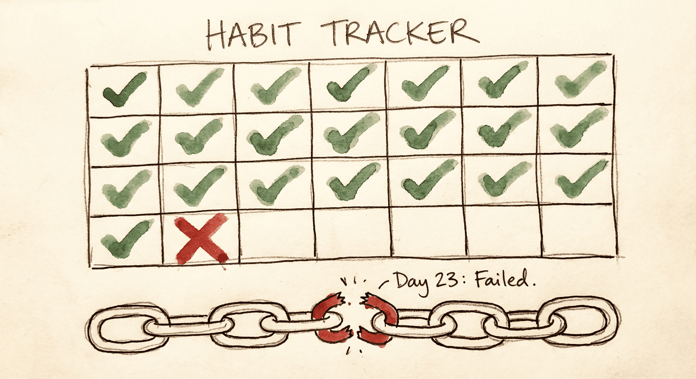Habit tracker with broken streak